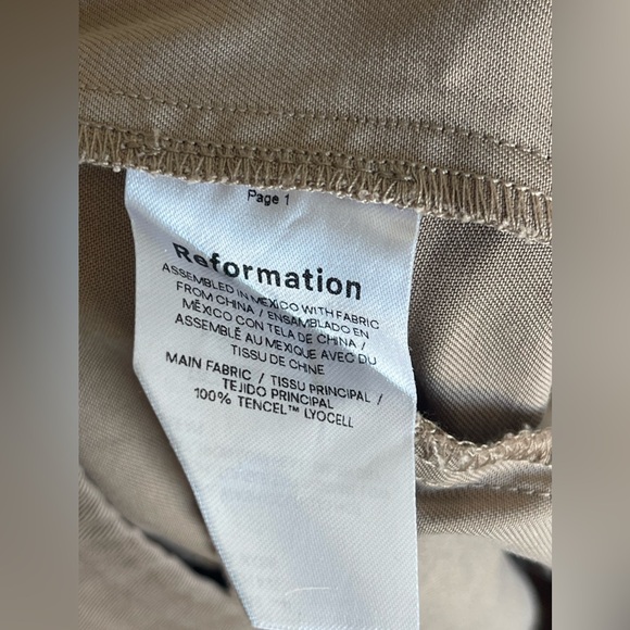 Reformation Mason Pant in Khaki Size 4 - Picture 5 of 8